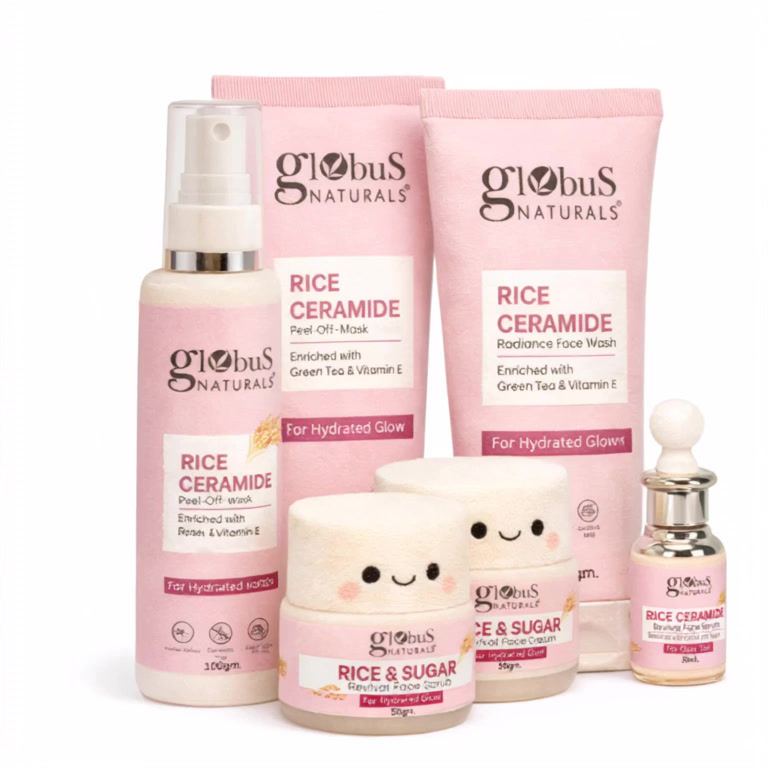 Globus Naturals Offical Facebook ad: adiant, healthy skin is just a click away!