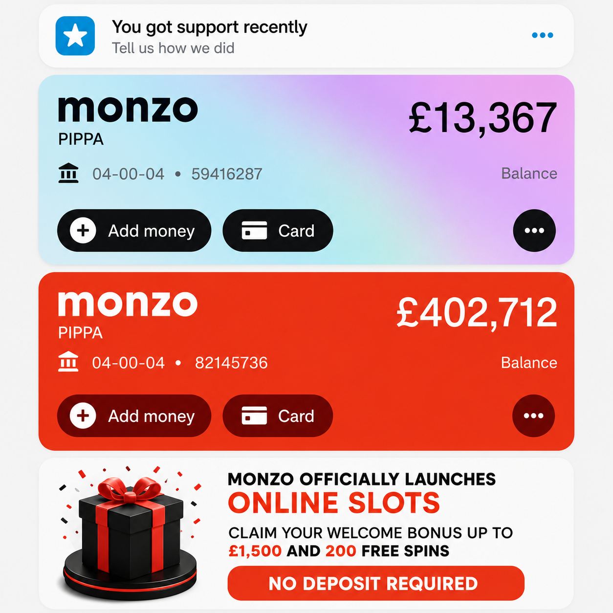 Ultimate Deals Facebook ad: MONZO SLOTS