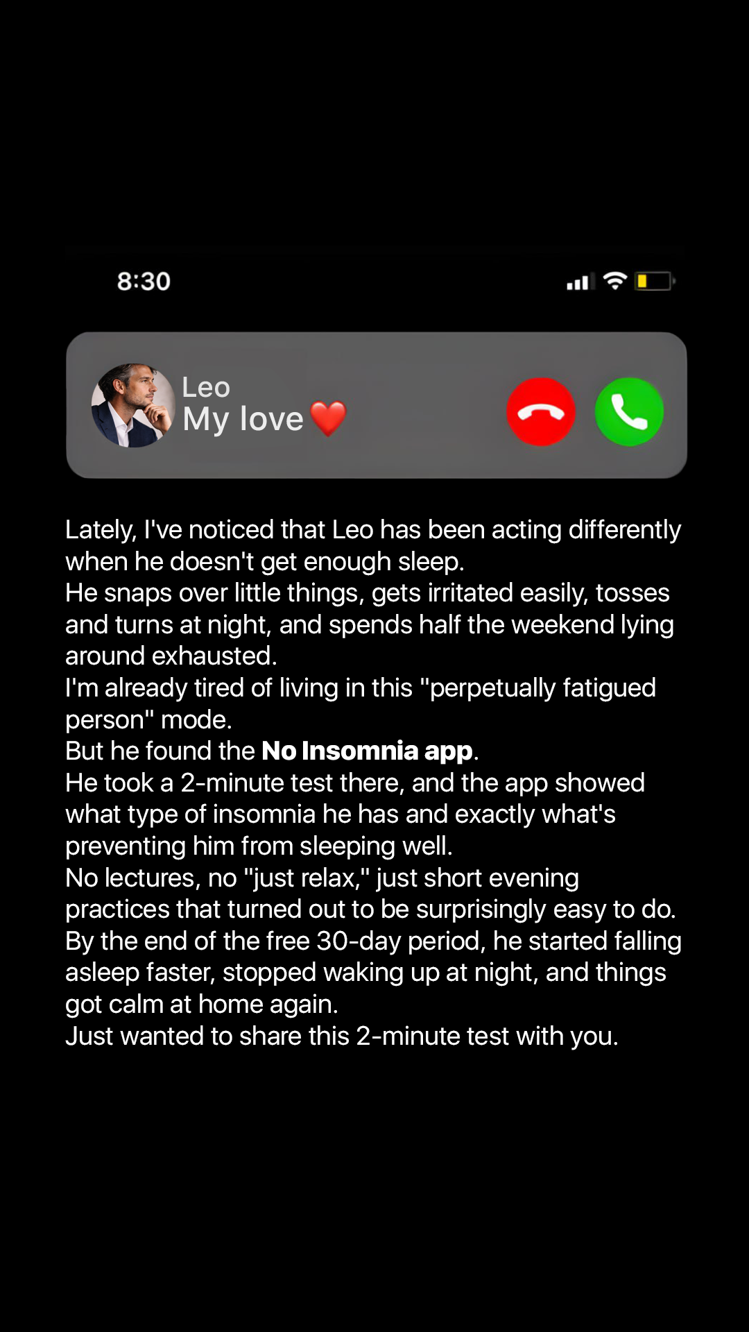 No Insomnia Lab Facebook ad from Mar 25, 2026