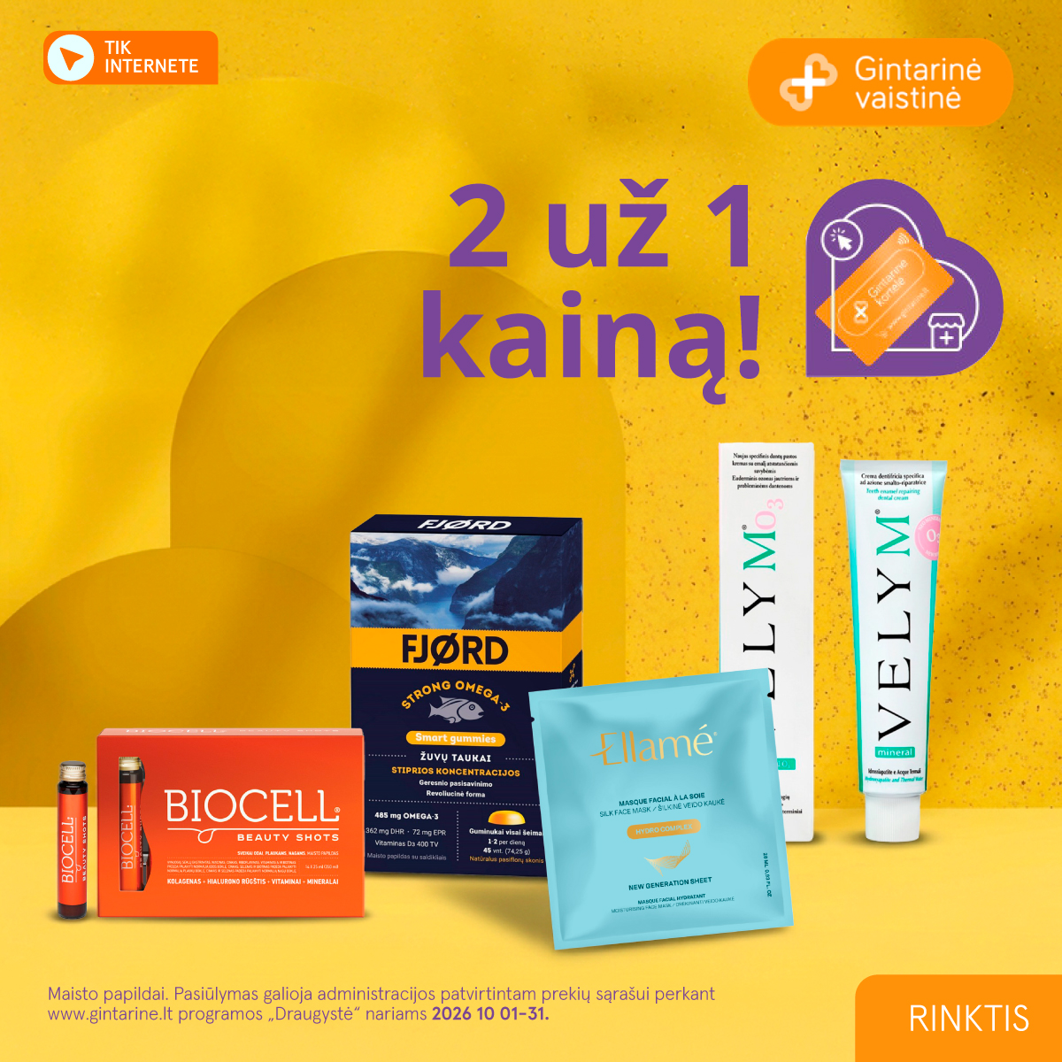 Gintarinė Vaistinė Facebook ad: Pirk du - mokėk mažiau