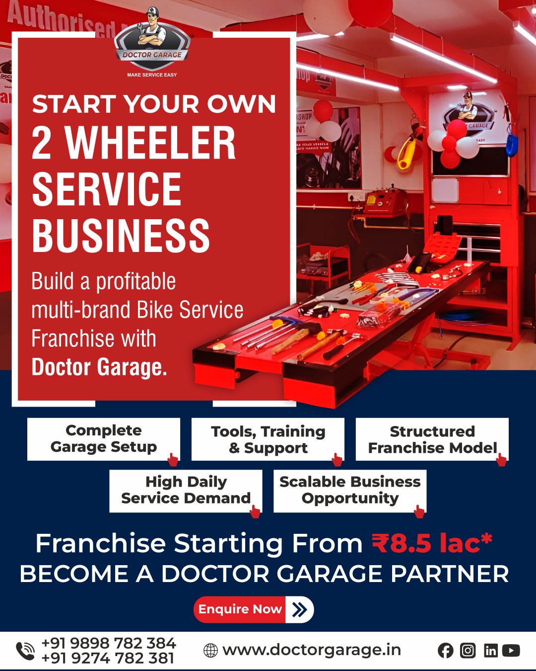 Doctor Garage India Facebook ad: Doctor Garage Franchise | Invest ₹8.5 Lakhs