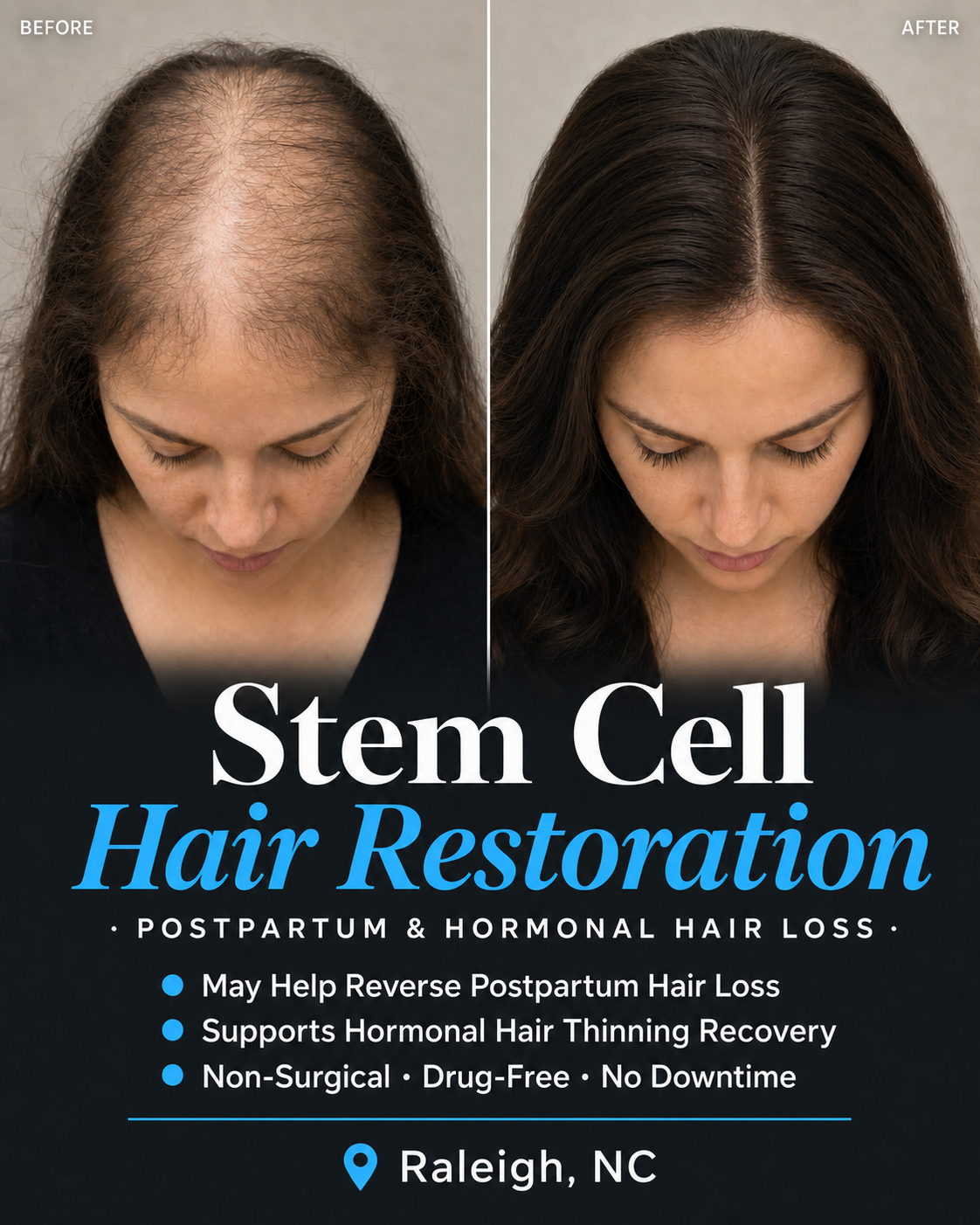 Well Centered Wellness Facebook ad: Your Thinning Hair May Not Be Permanent