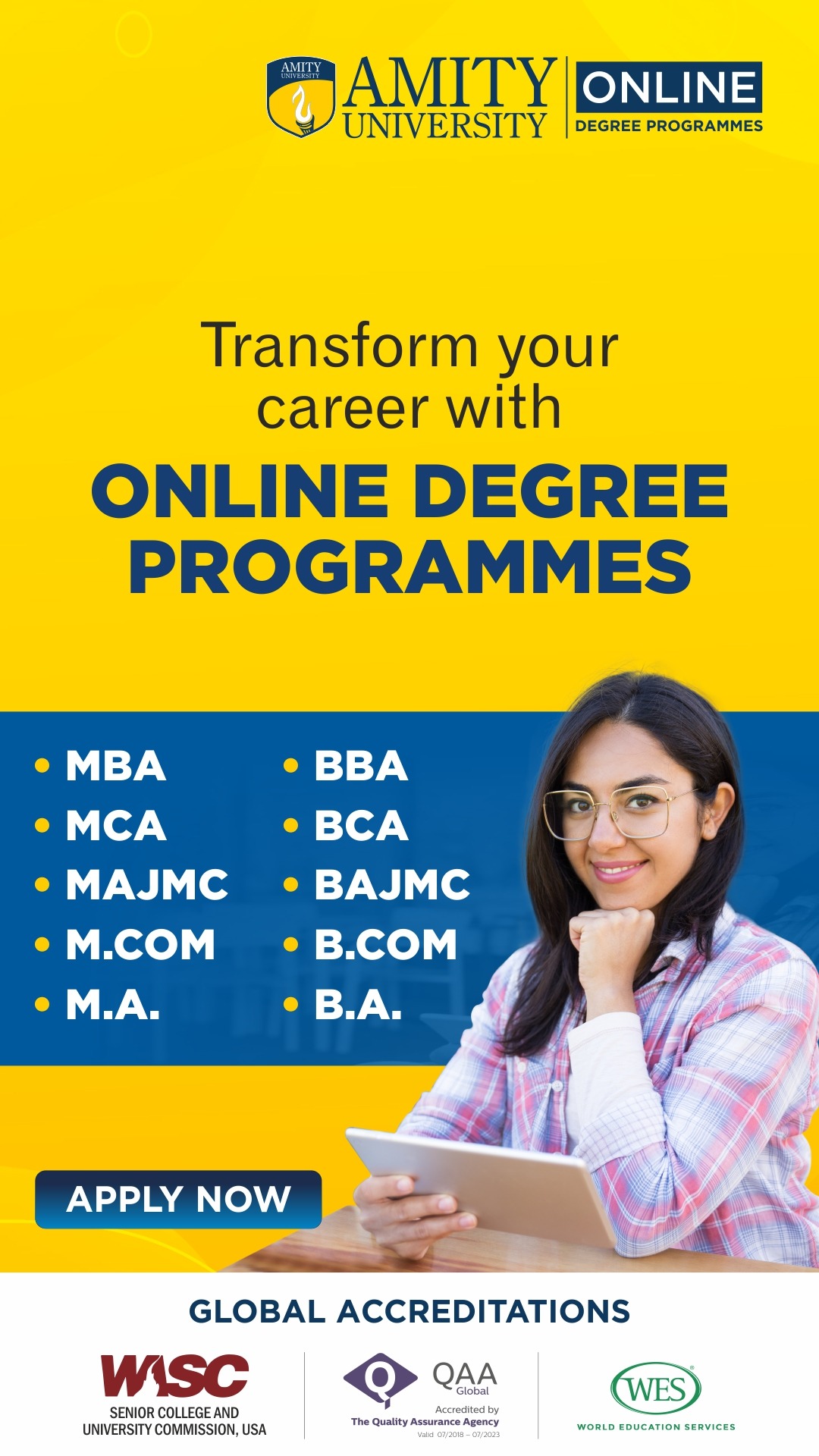 Amity Online Facebook ad
