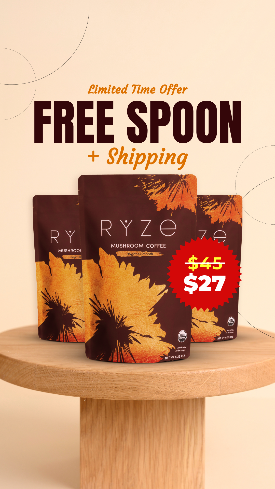 RYZE Superfoods Facebook ad
