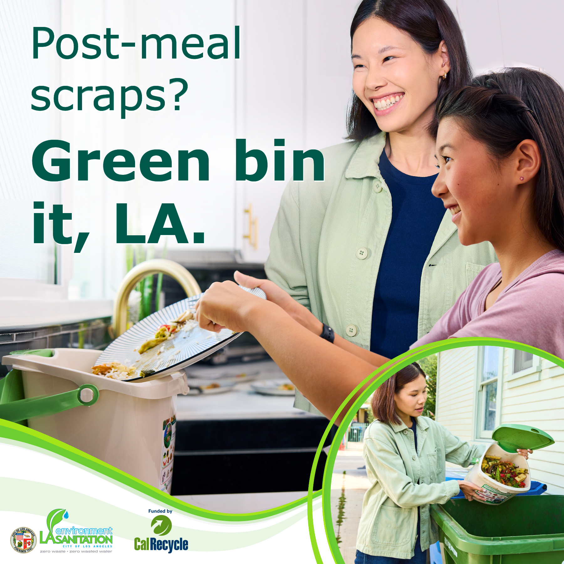 Los Angeles Sanitation & Environment Facebook ad: After Dinner, Green Bin It