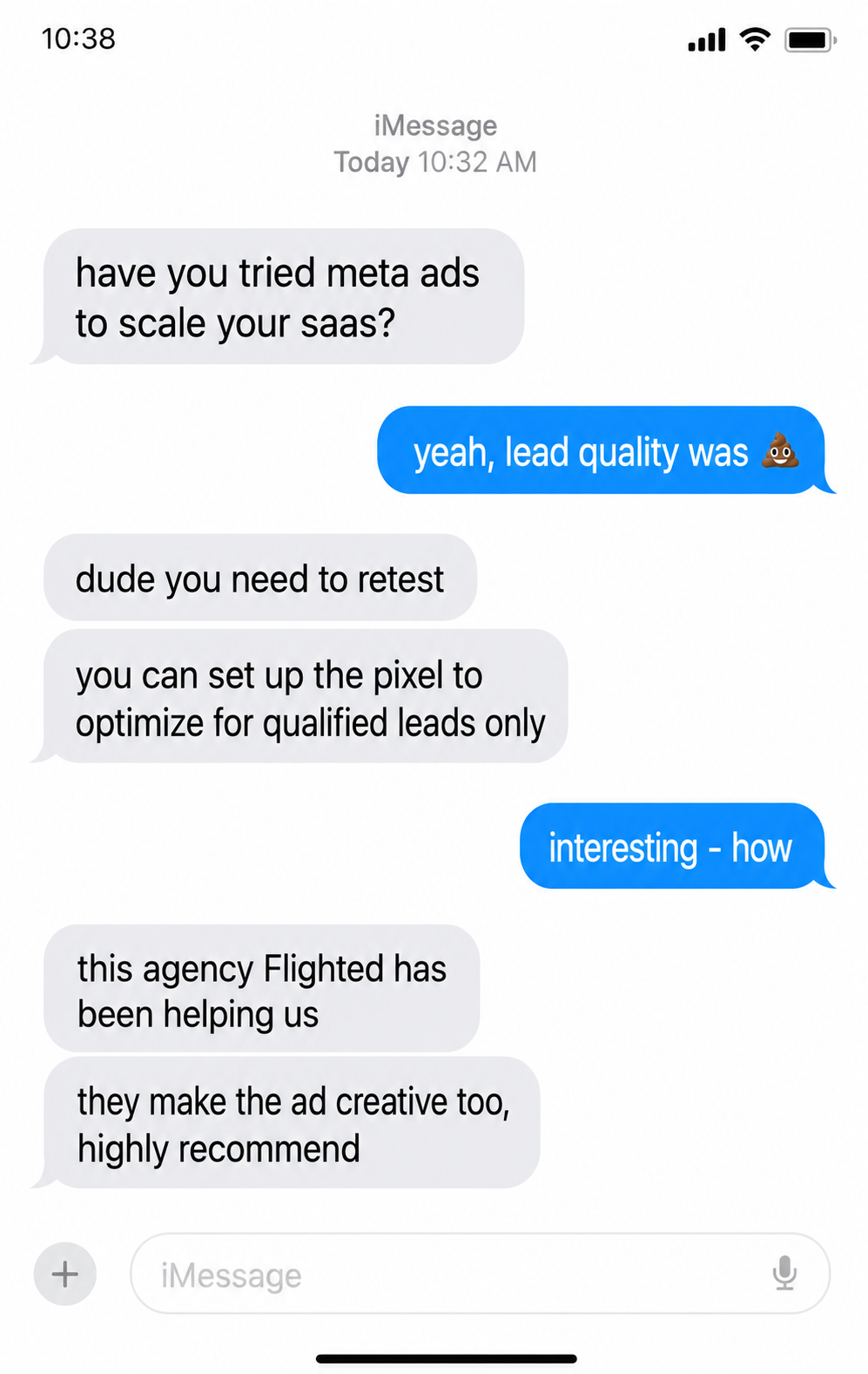 Flighted Facebook ad: Book a free call today
