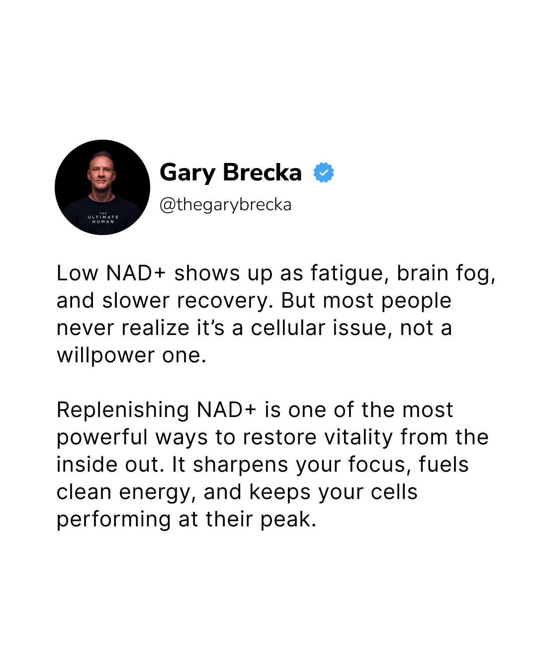 Becoming the Ultimate Human with Gary Brecka Facebook ad