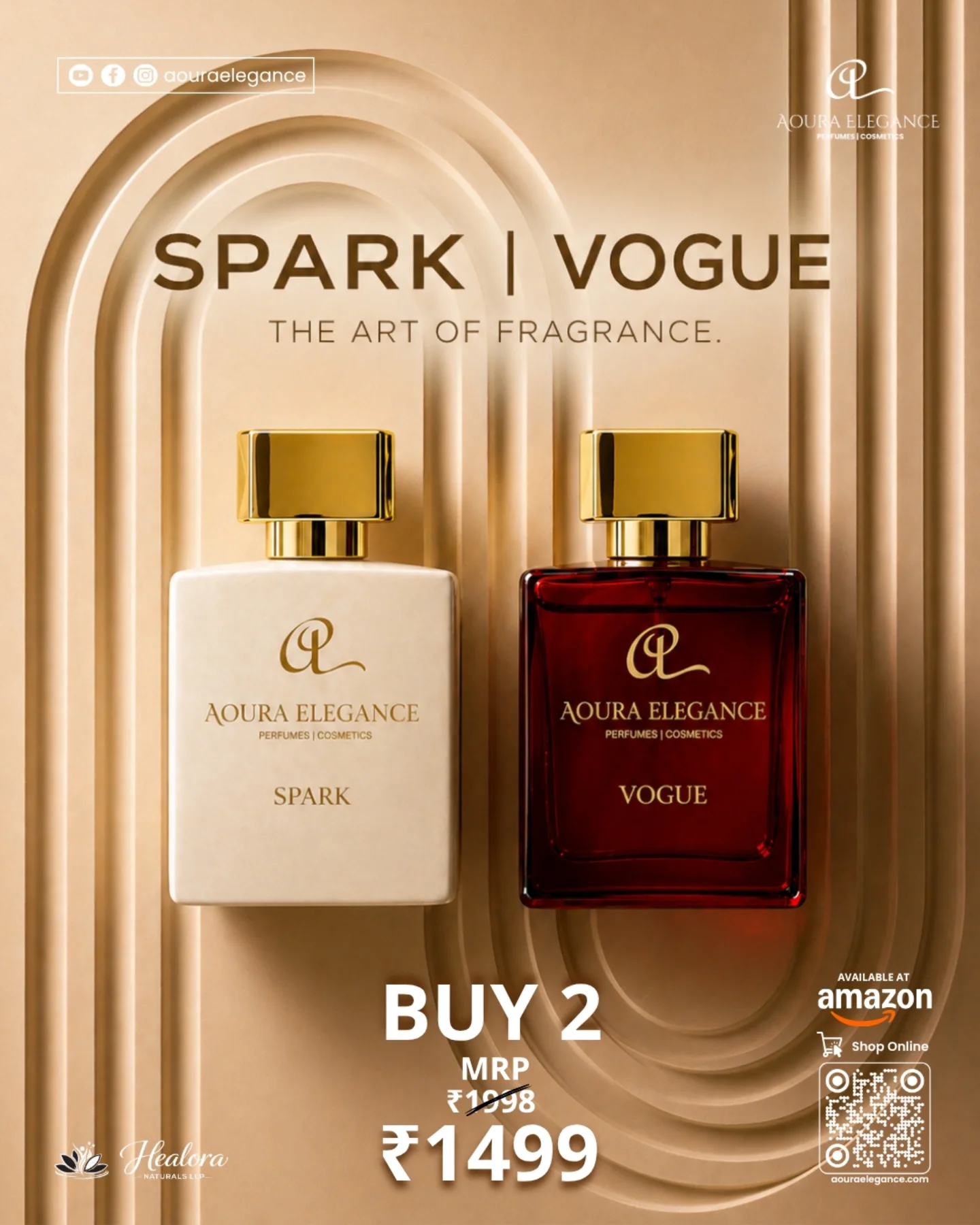 Aouraelegance Facebook ad: Aoura Elegance Spark Men’s Woody Spicy & Vogue Women’s…