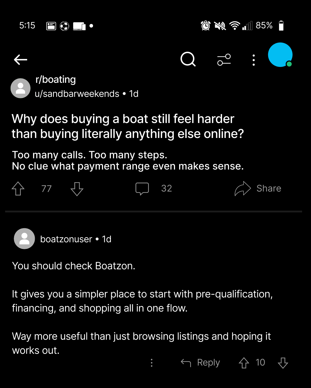 Boatzon Facebook ad