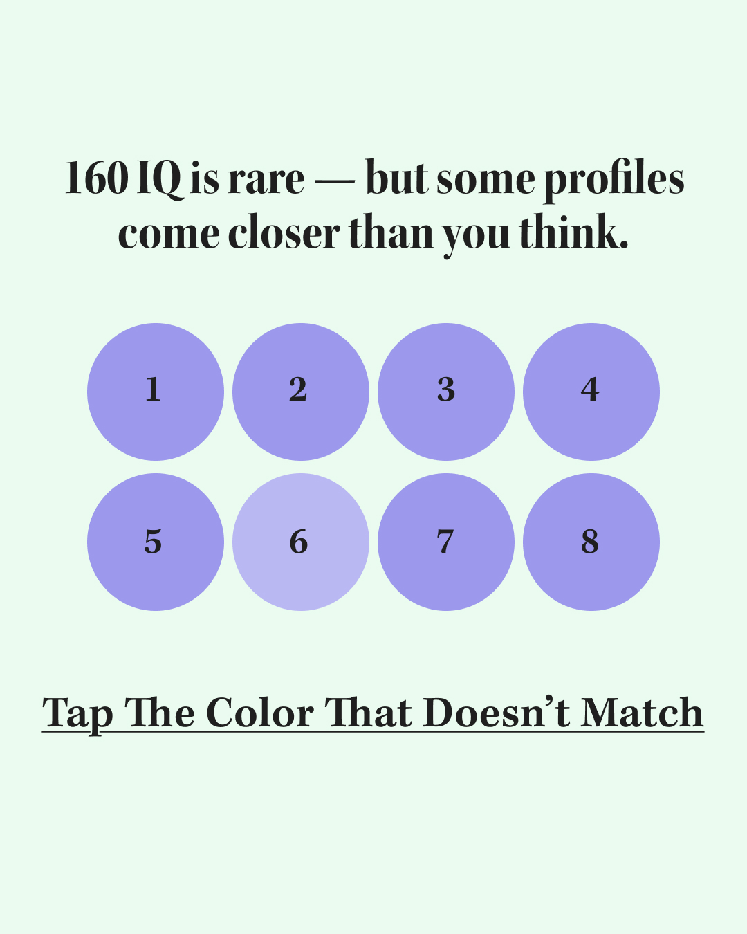 International IQ Test Facebook ad