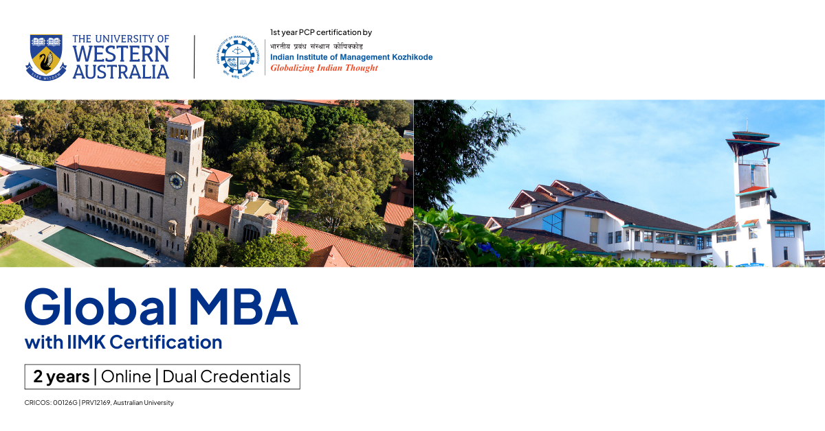 UWA Global MBA with IIM Kozhikode Certification Facebook ad