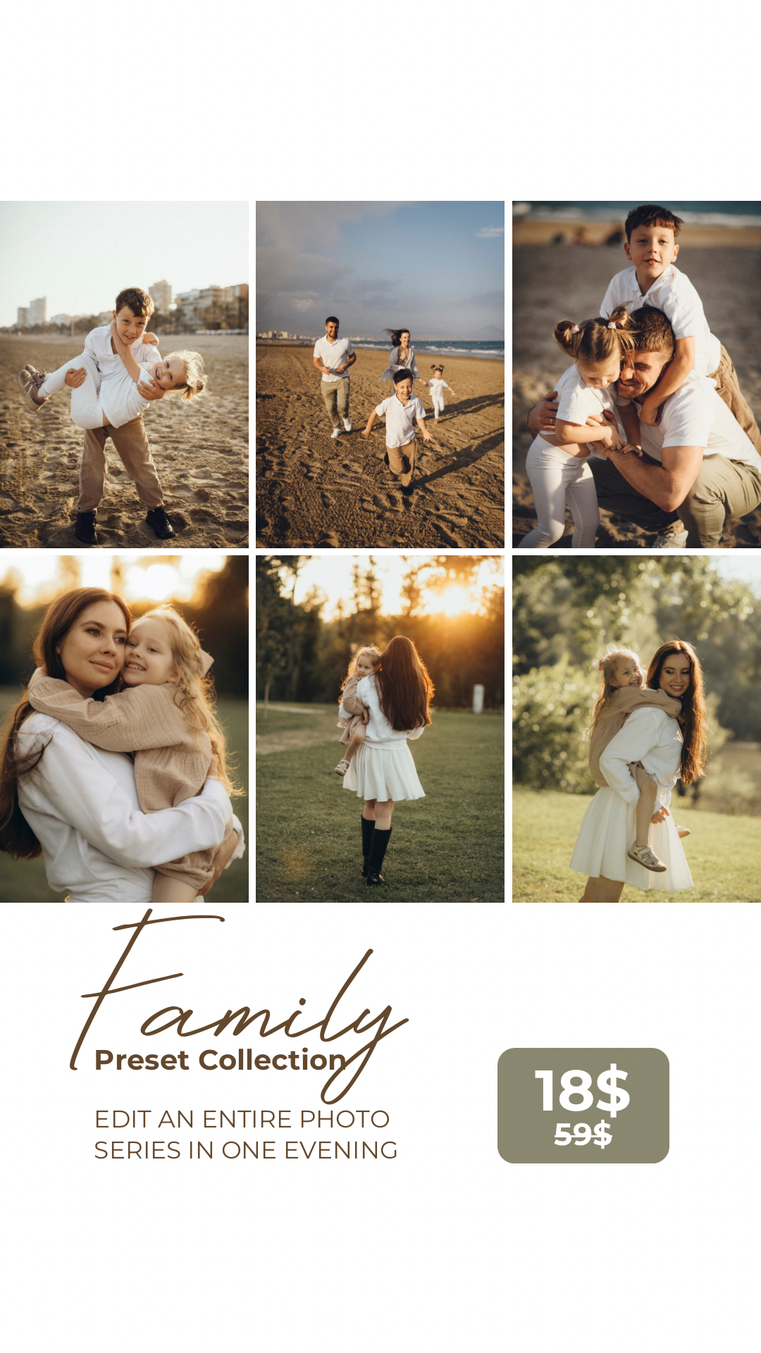 Wedding photographer Oksana Kirik Facebook ad: Family Lightroom presets