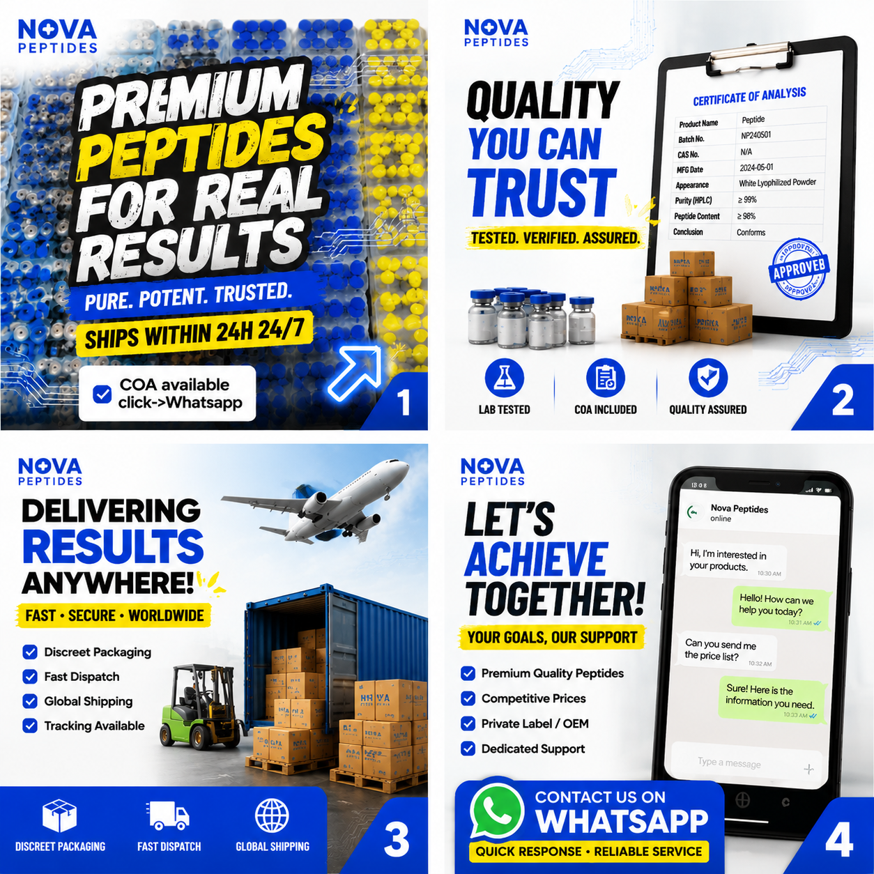Vital Peptides Factory Facebook ad: Contact Now