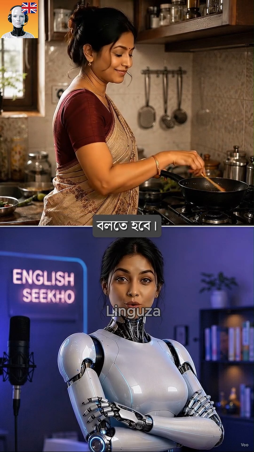 Linguza: AI English Tutor Facebook ad: Try free now!