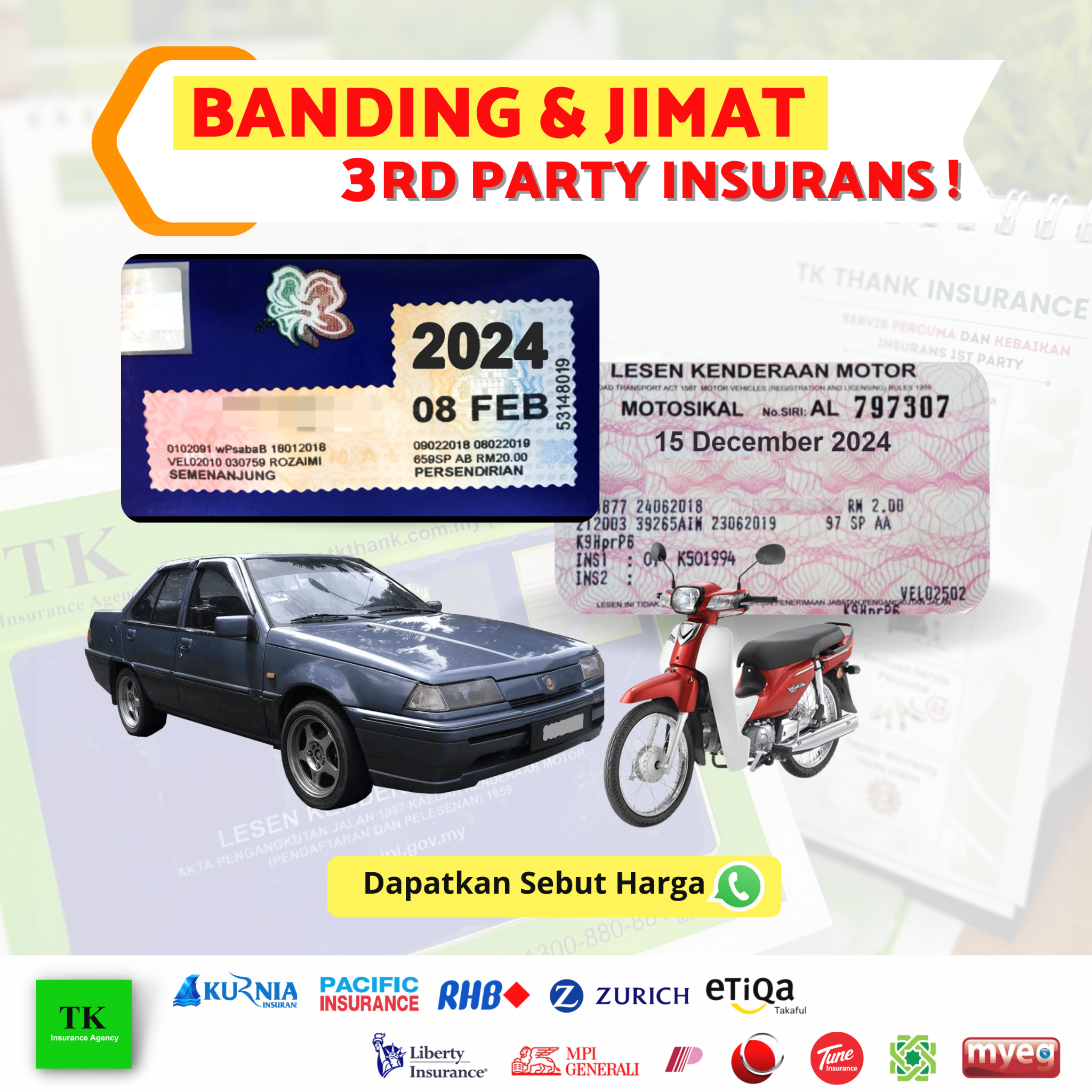 TK Jaya Insurance Facebook ad: Banding Harga Insurans ~ Manatau Lebih Jimat