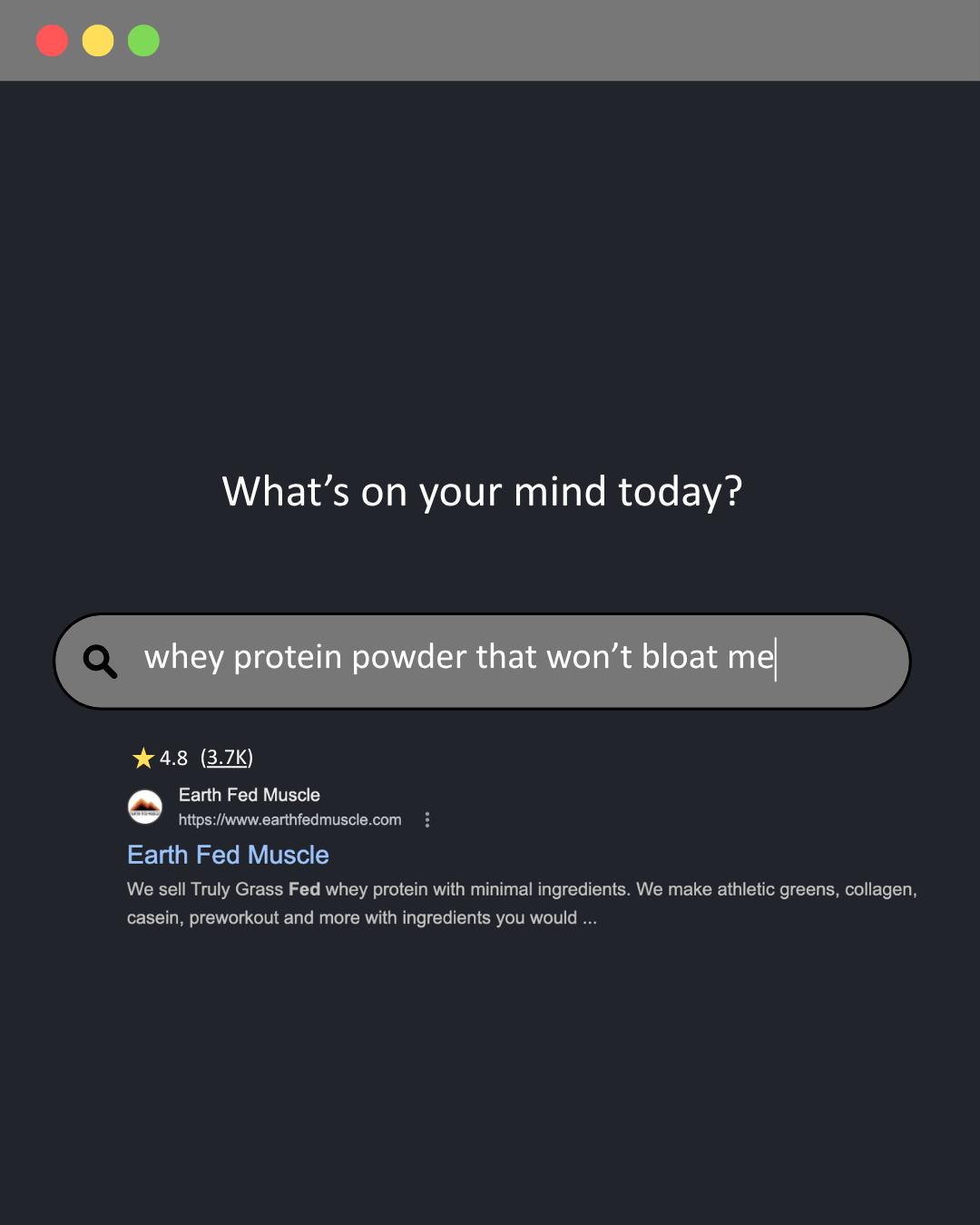 Earth Fed Muscle Facebook ad
