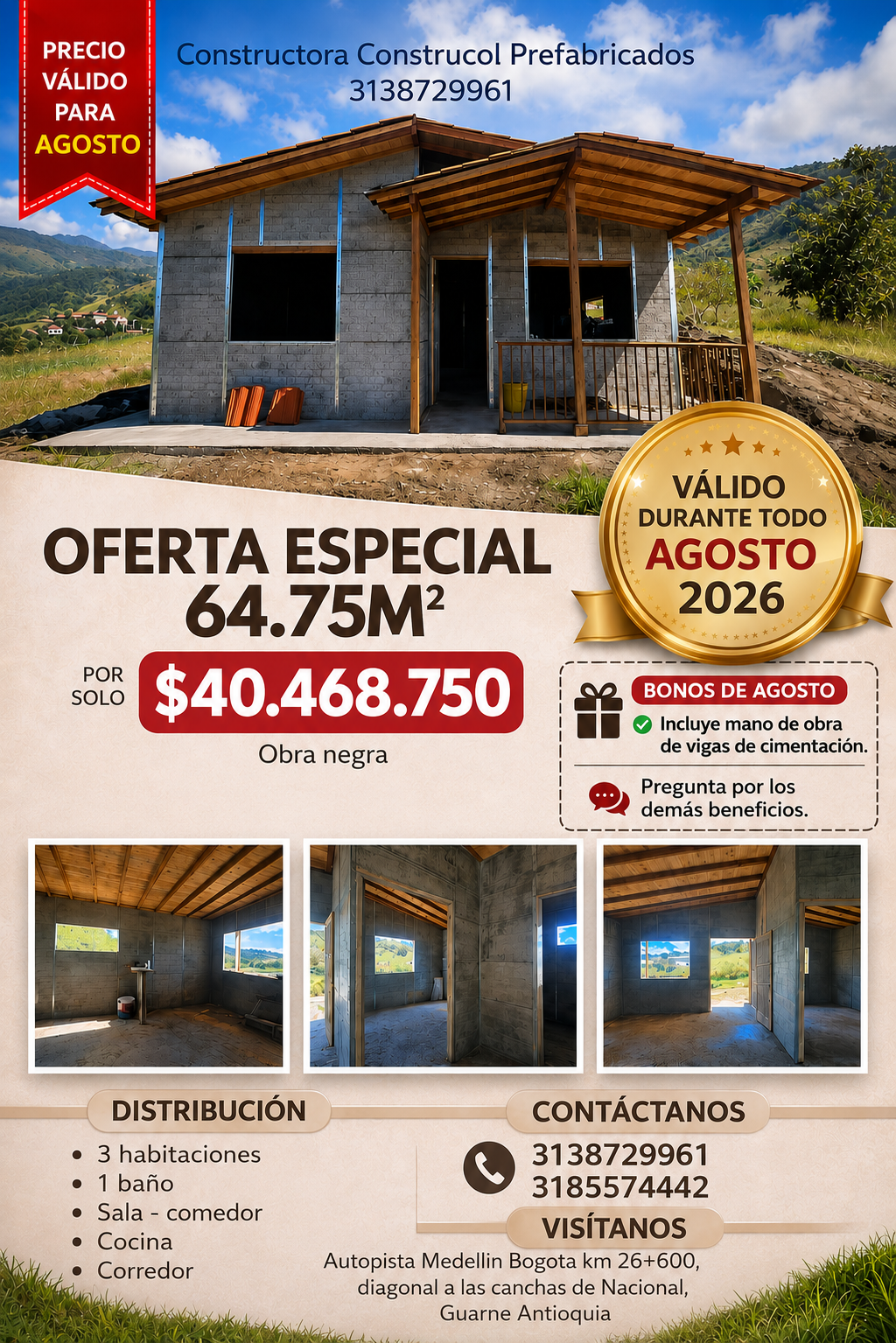 Constructora Construcol Prefabricados Facebook ad: Casas prefabricadas en Medellín, Colombia | Construcol