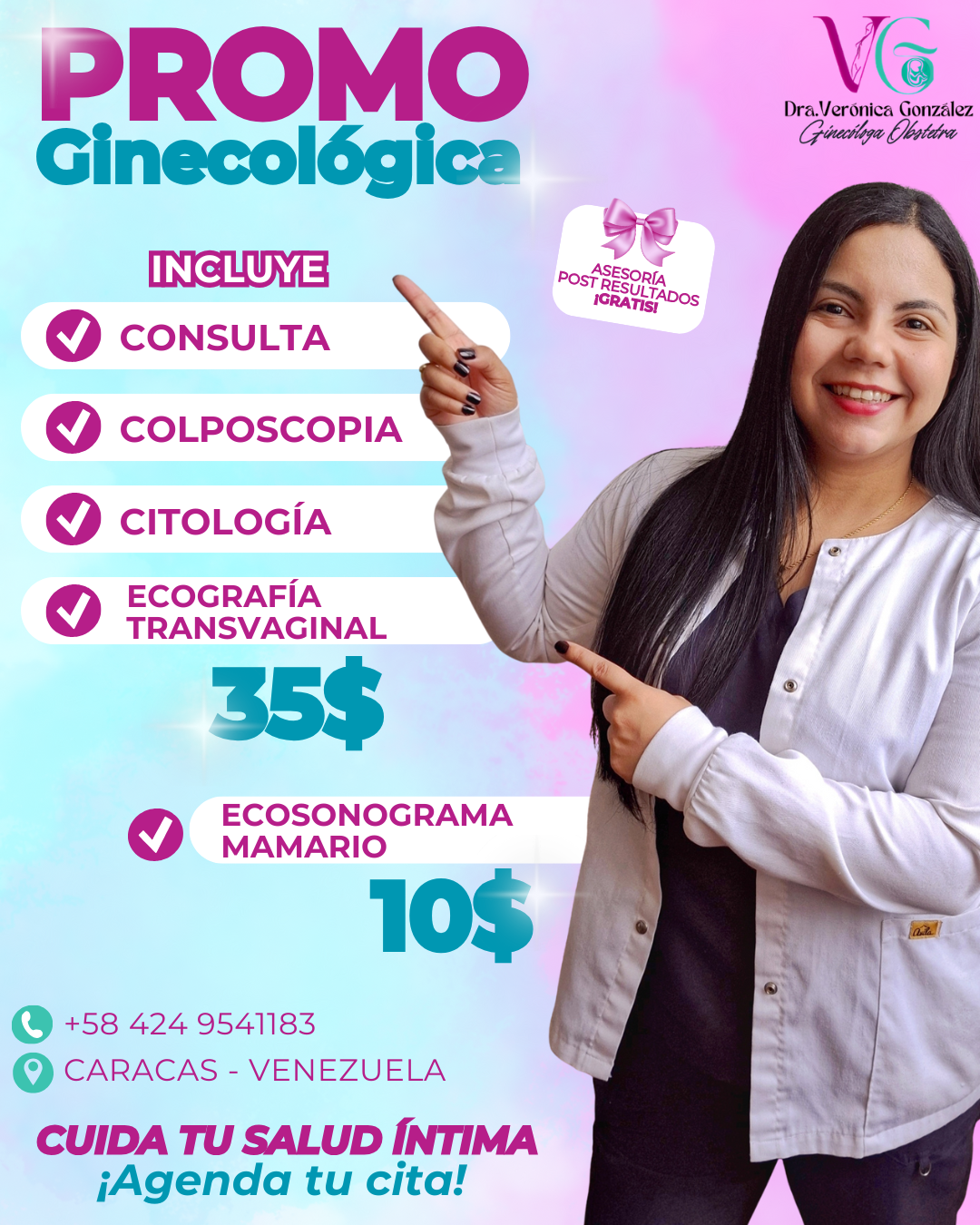 Dra. Verónica González Capriata Facebook ad: ¡ES HORA DE CUIDAR TU SALUD ÍNTIMA!