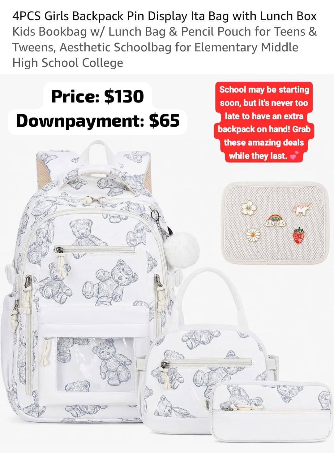 Charming J Facebook ad: School may be starting soon, but it's never…