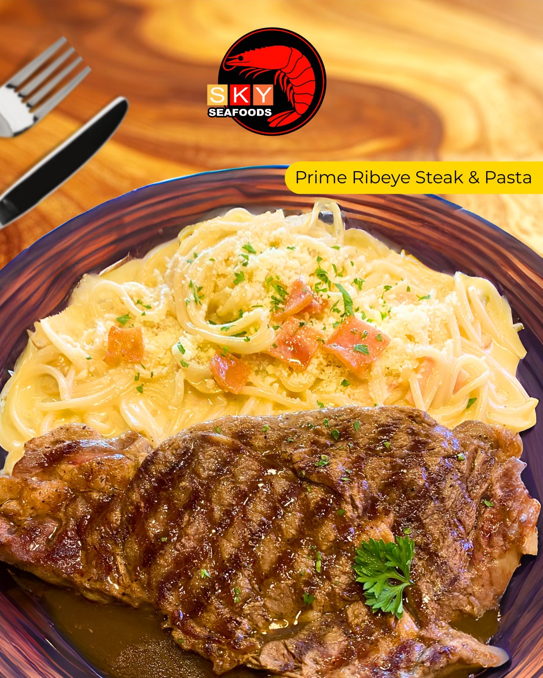 Sky Seafoods Restaurant & Events Place - Zapote rd. Facebook ad