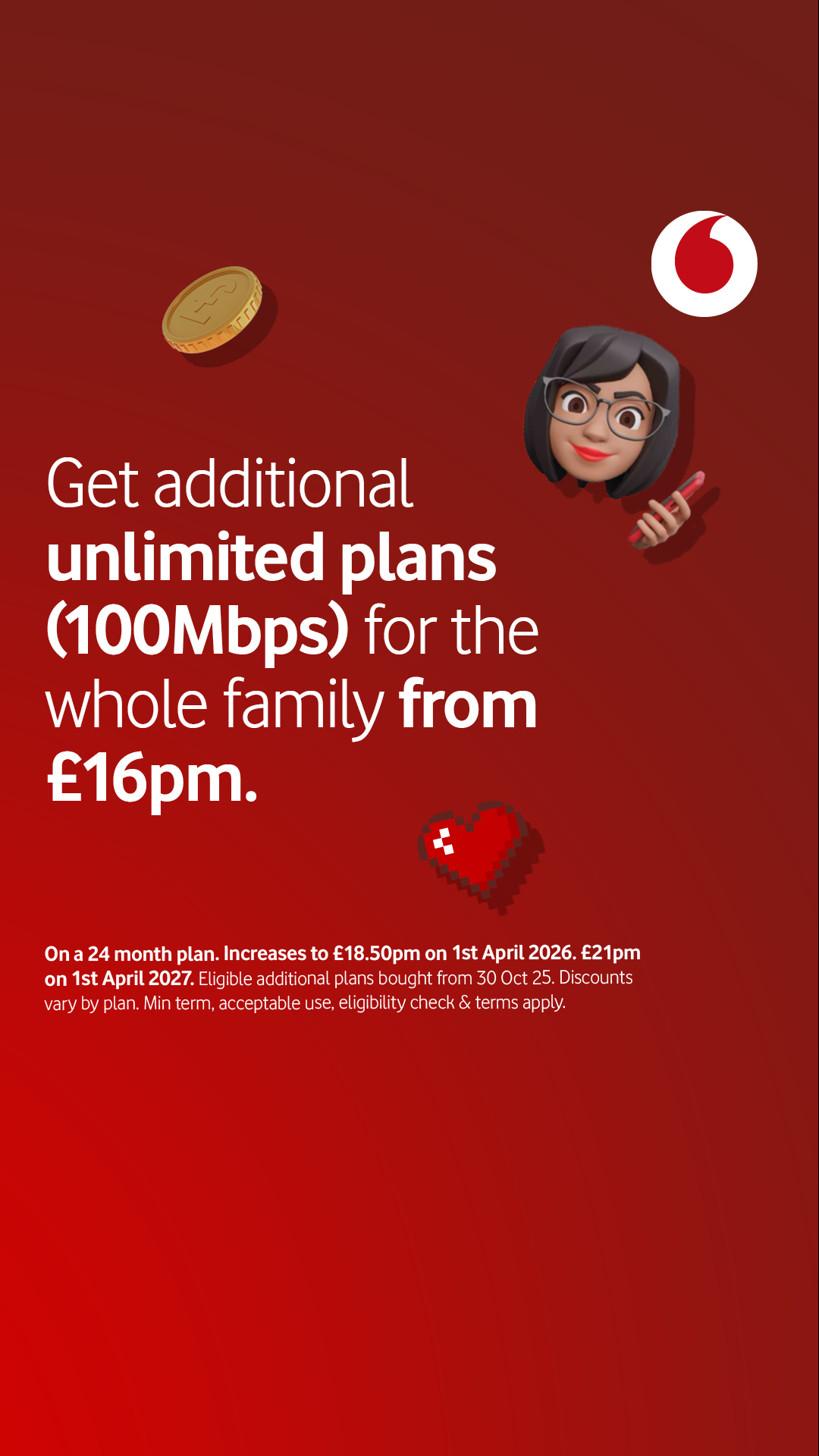 Vodafone UK Facebook ad