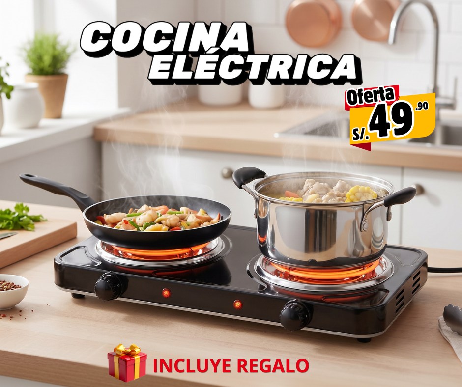 Runa Importaciones Facebook ad: Cocina Eléctrica Doble Hornilla