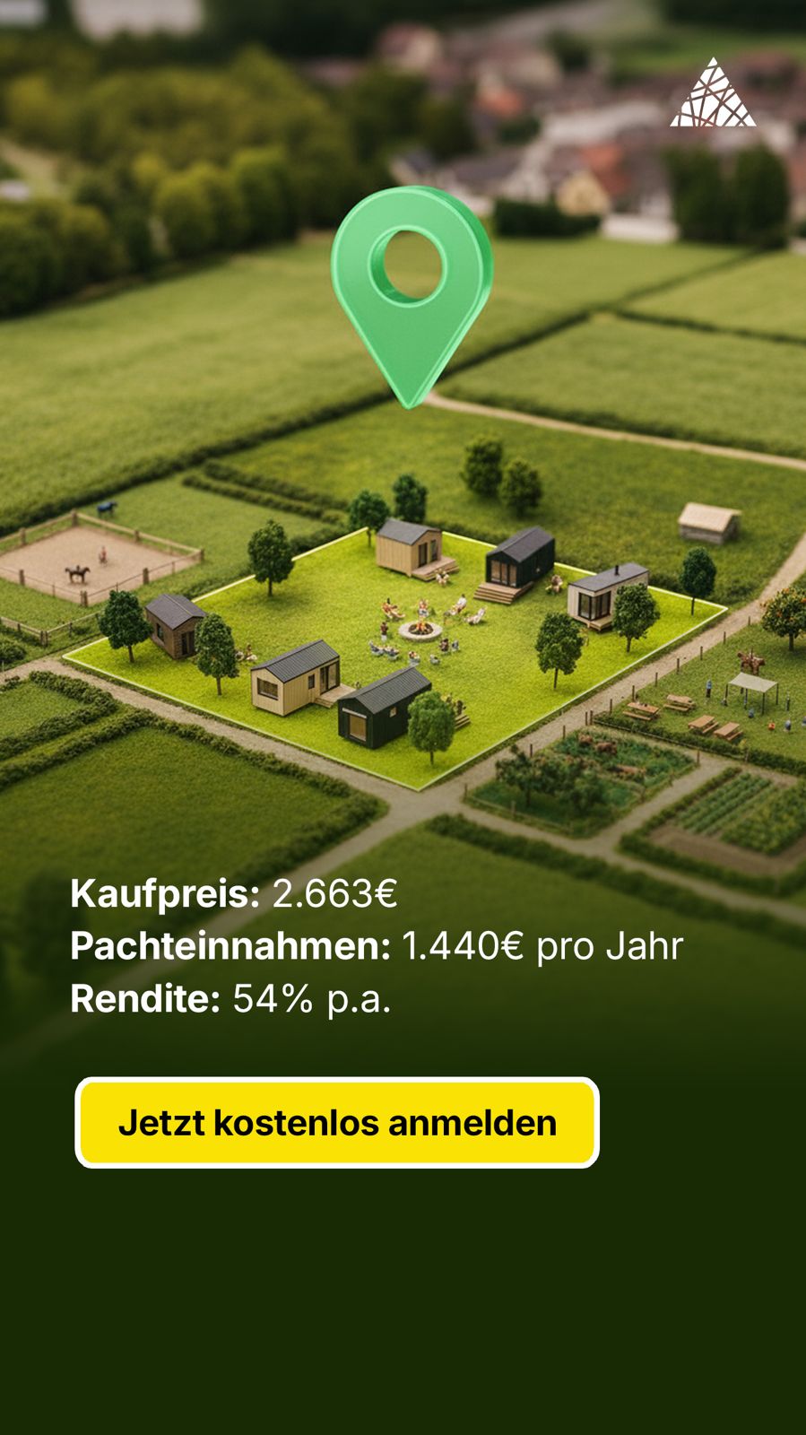 Waldbund Facebook ad: Bleibendes Vermögen durch Grund- und Bodeninvestments