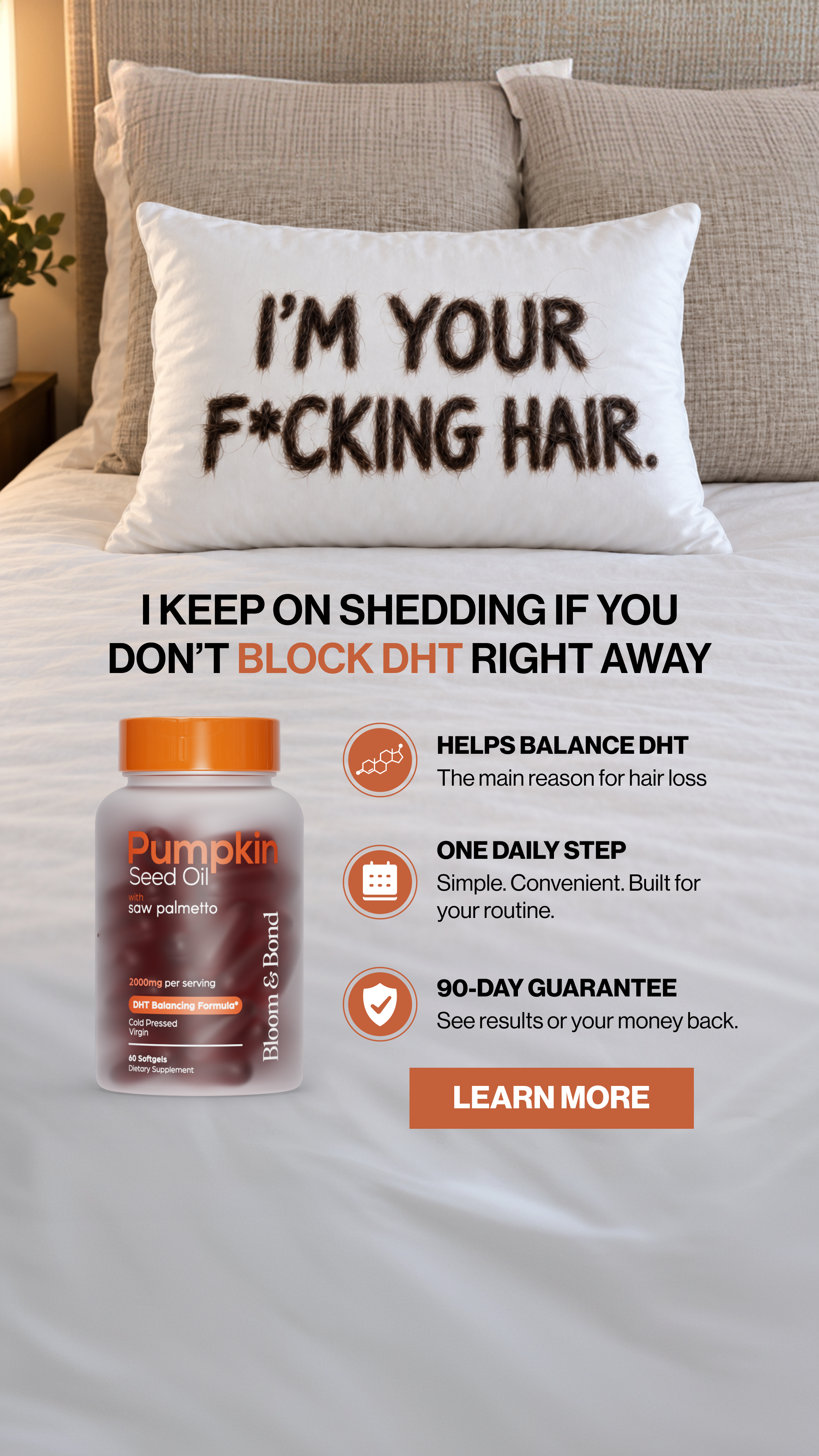 Bloom & Bond Facebook ad: Help Hair Loss Naturally