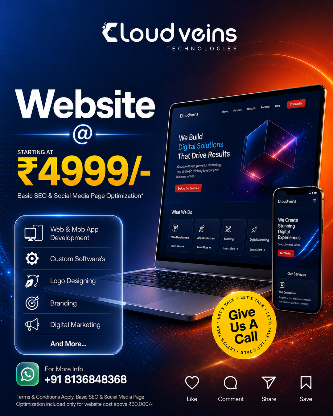Cloud Veins Technologies Facebook ad: Chat with us