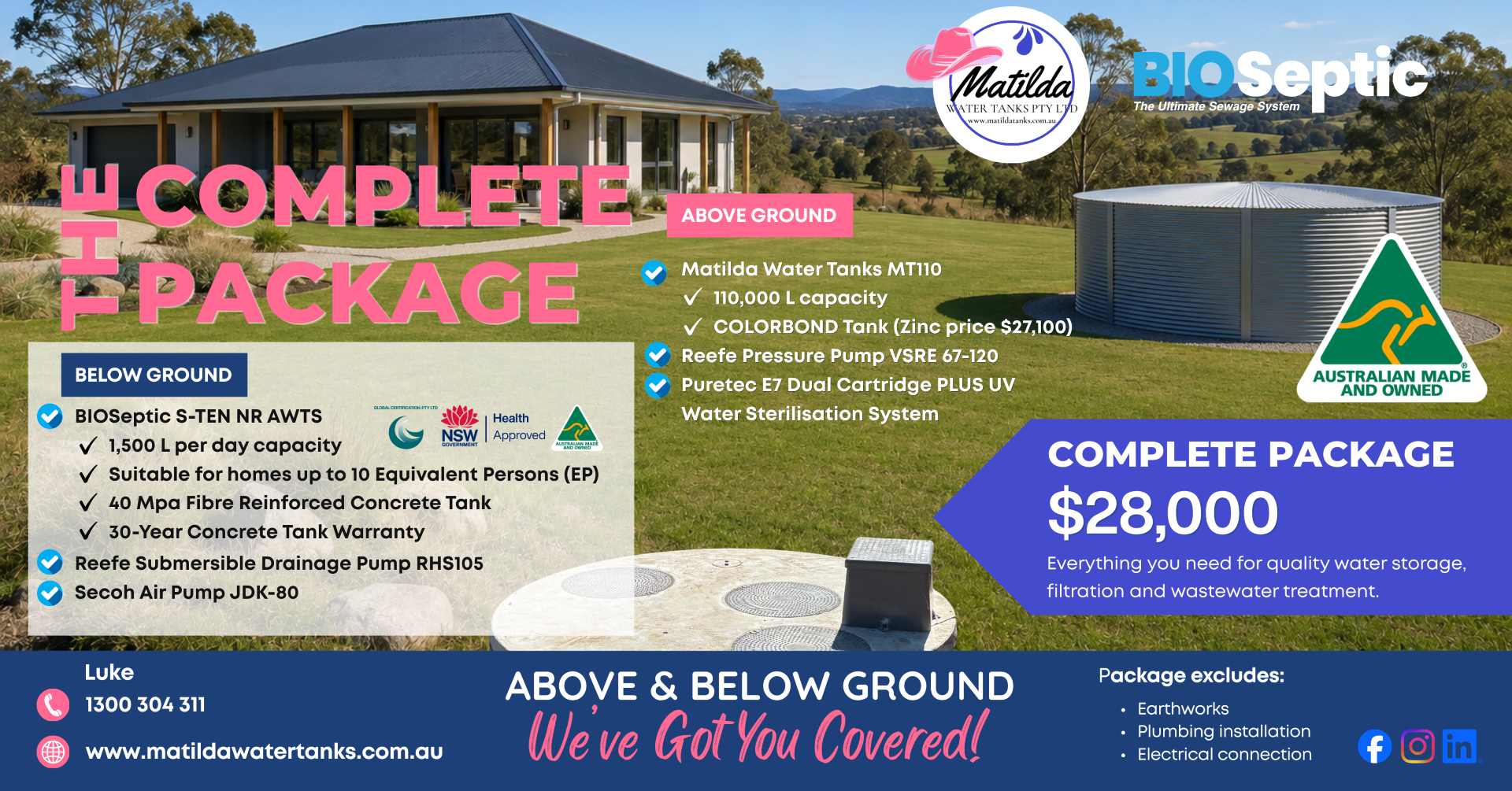 Matilda Water Tanks Facebook ad: Home - Matilda Water Tanks