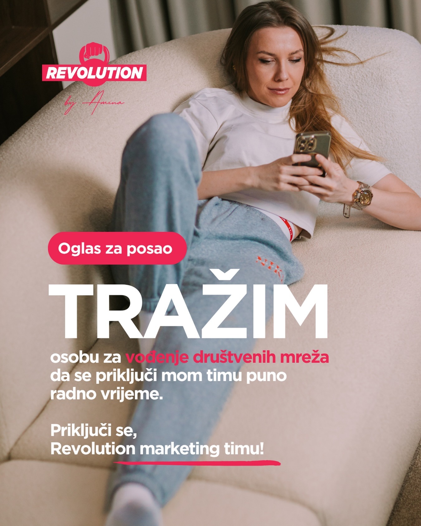 Revolution by Amina Facebook ad: Pošalji nam svoj CV/portfolio na…