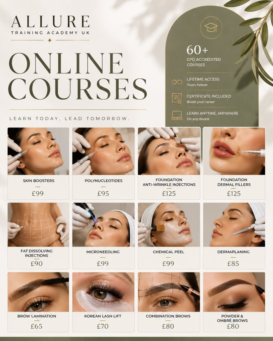 Allure Training Academy Facebook ad: Fully Accredited & Insurable
