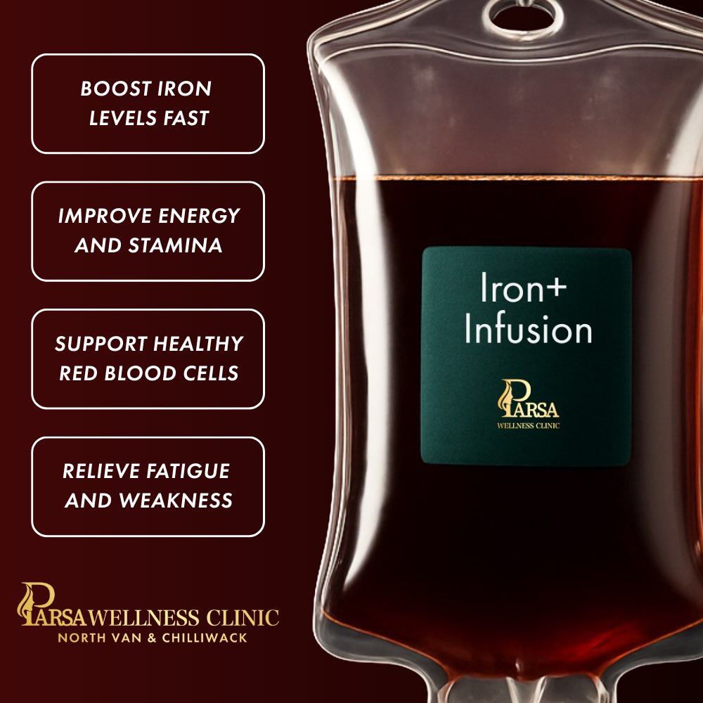 Parsa Wellness Clinic North Vancouver Facebook ad: Iron Infusion Therapy - Boost Iron | Parsa Wellness Clinic