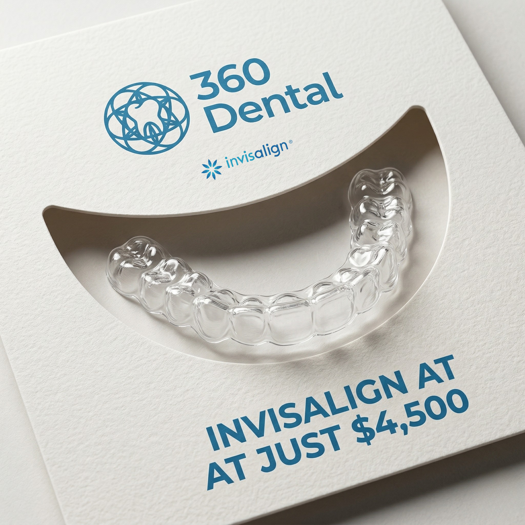 360 Dental Facebook ad: Hey Abbotsford! Invisalign Special For Just $4500!