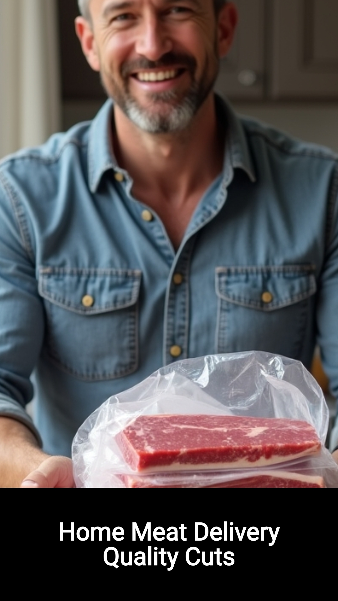 SwiftResults Here Facebook ad: Home Meat Delivery Quality Cuts!