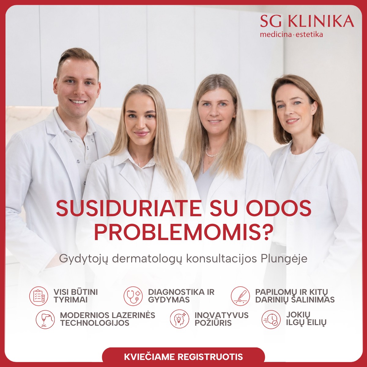 SG Klinika Facebook ad: Odos problemos ne visada praeina savaime.