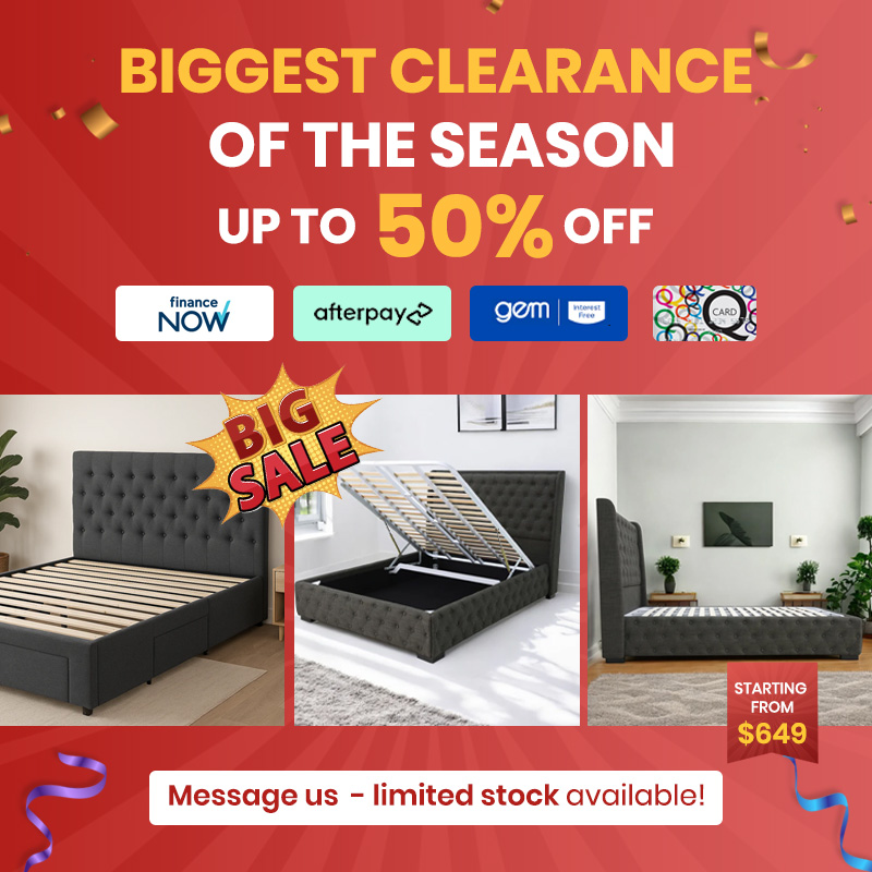 Furniture Tree Facebook ad: Up To 50% OFF Storage Beds