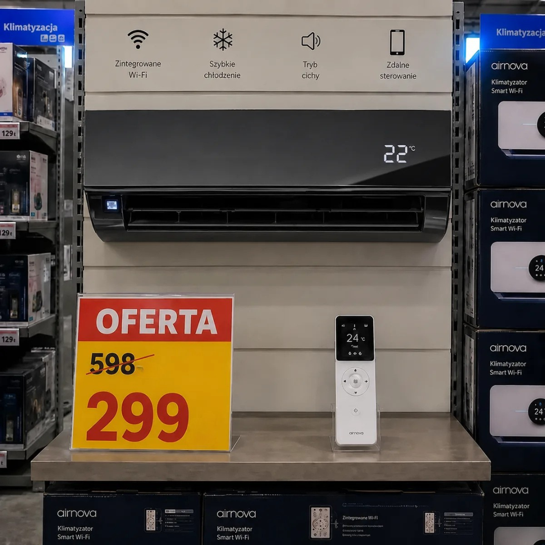Last Minute Promo Facebook ad: Aer condiționat de perete 4 în 1: -60%