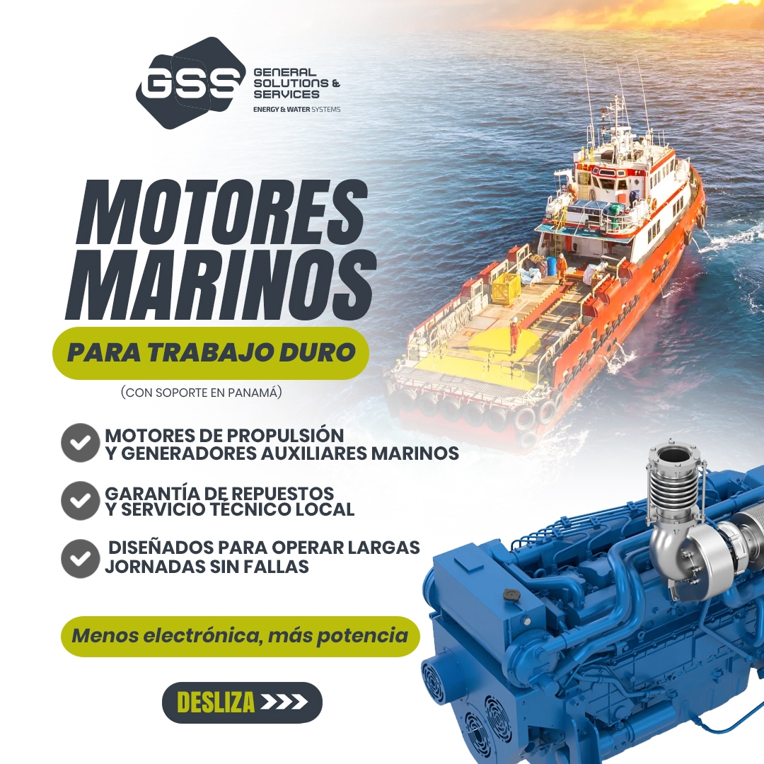 GSS General Solutions & Services Facebook ad: Motores de Propulsión y Generadores Auxiliares
