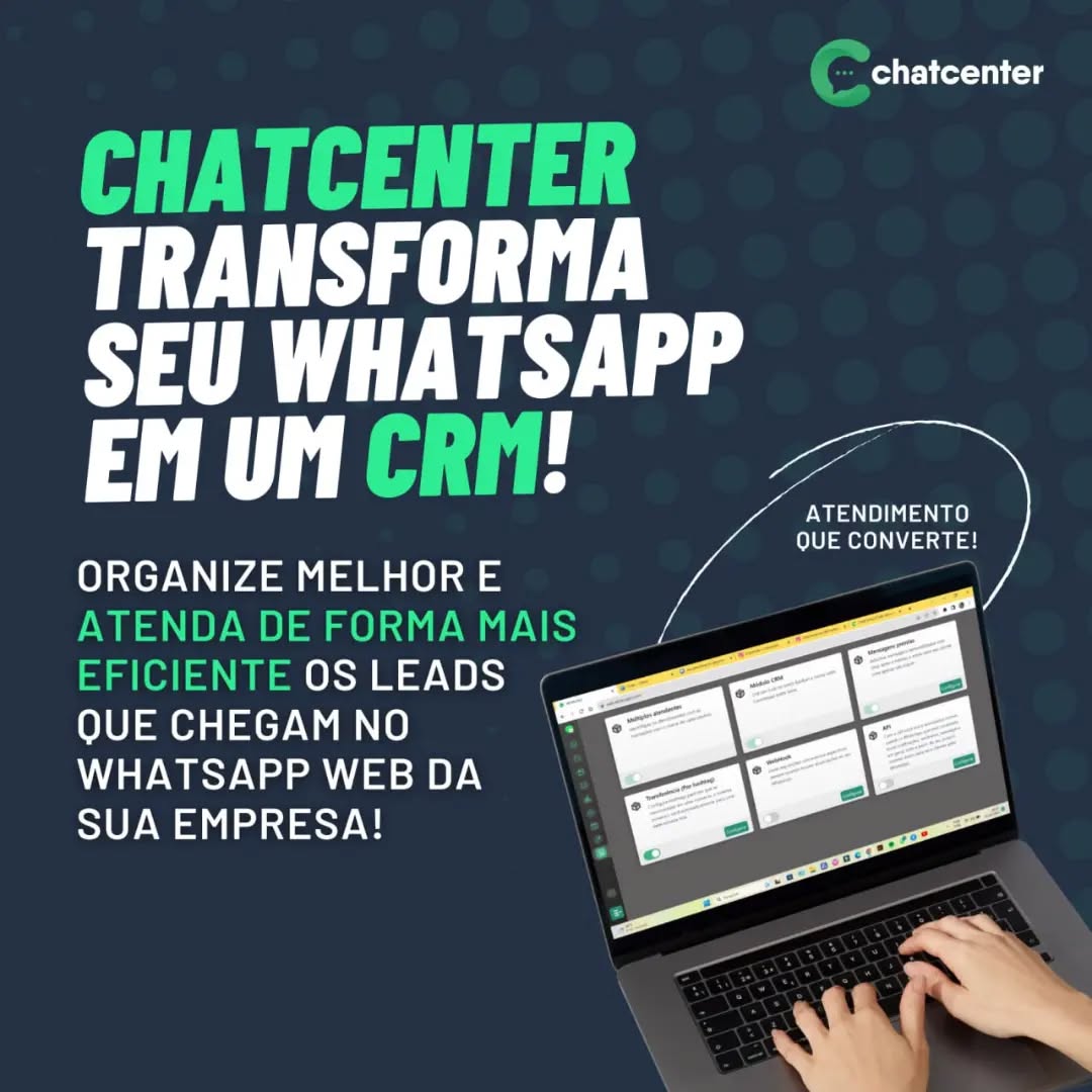 ChatCenter Brasil Facebook ad: Seu WhatsApp como uma máquina.