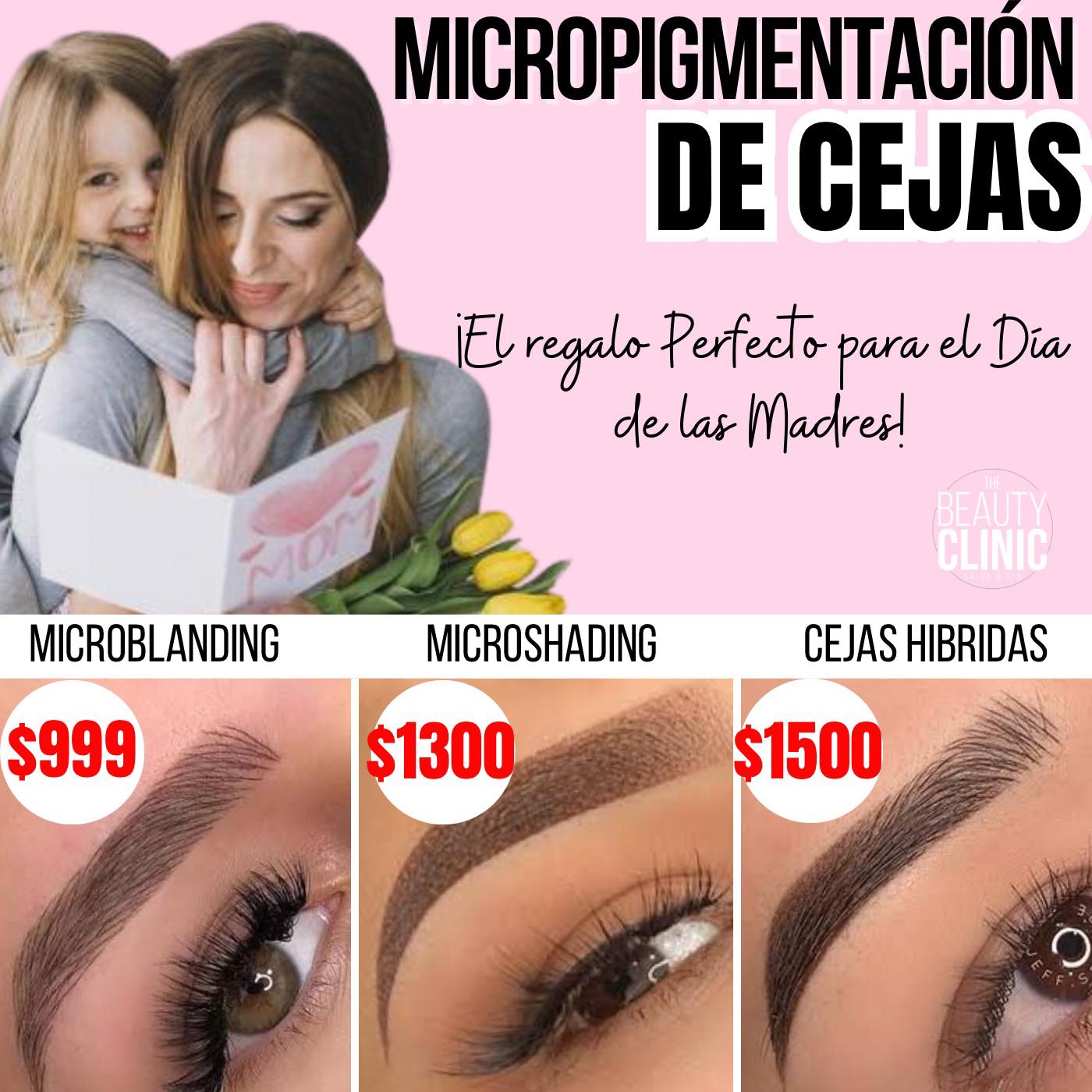 The Beauty Clinic Facebook ad: Este Mes de las Madres, regálate algo para…