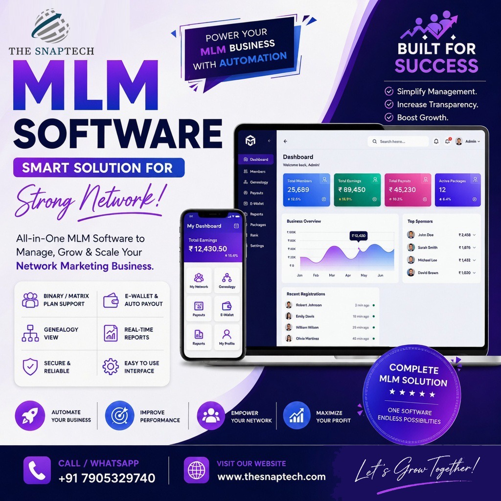 thesnaptech Facebook ad: Manage your MLM business like a pro