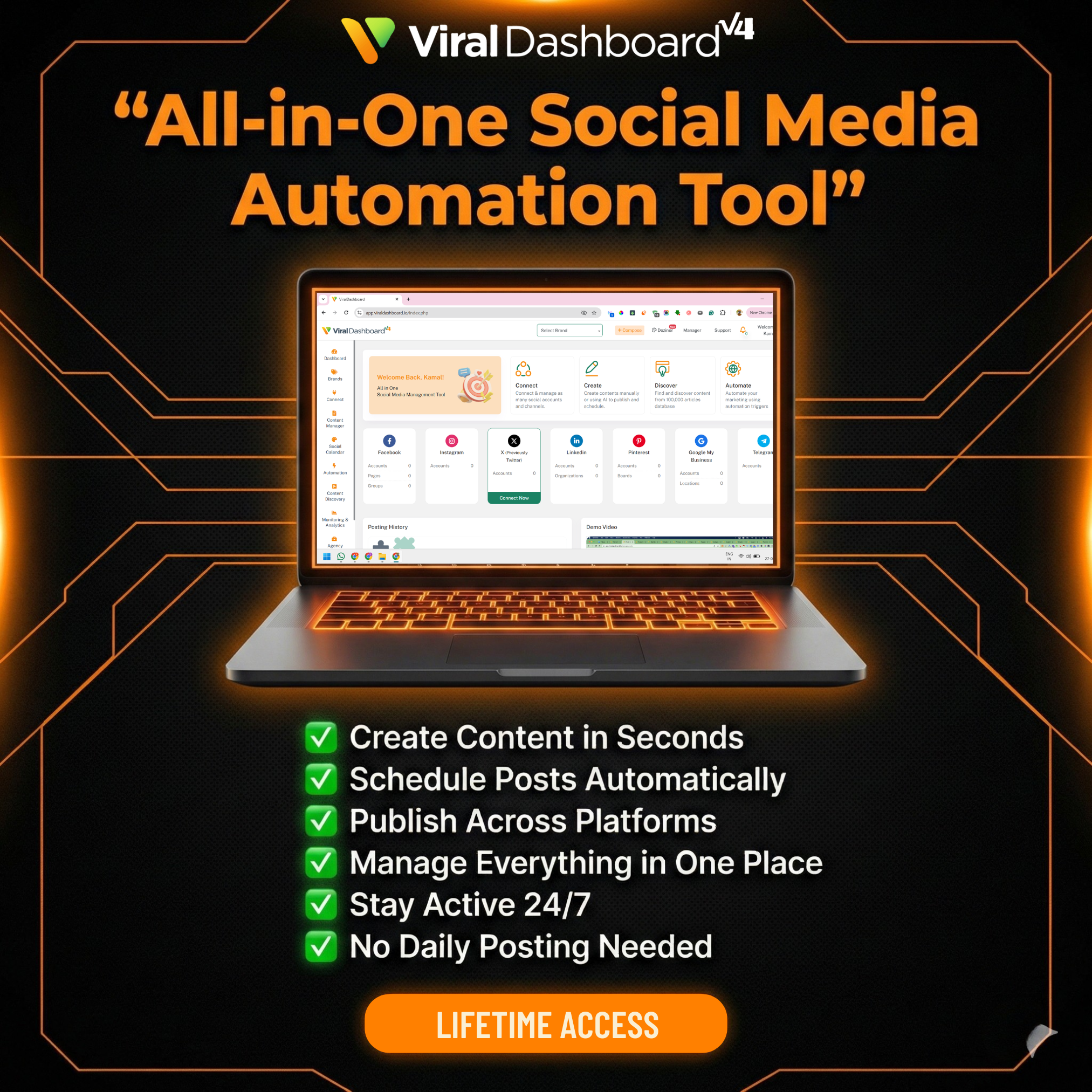 ViralDashboard Facebook ad: Create, Schedule & Publish Everywhere