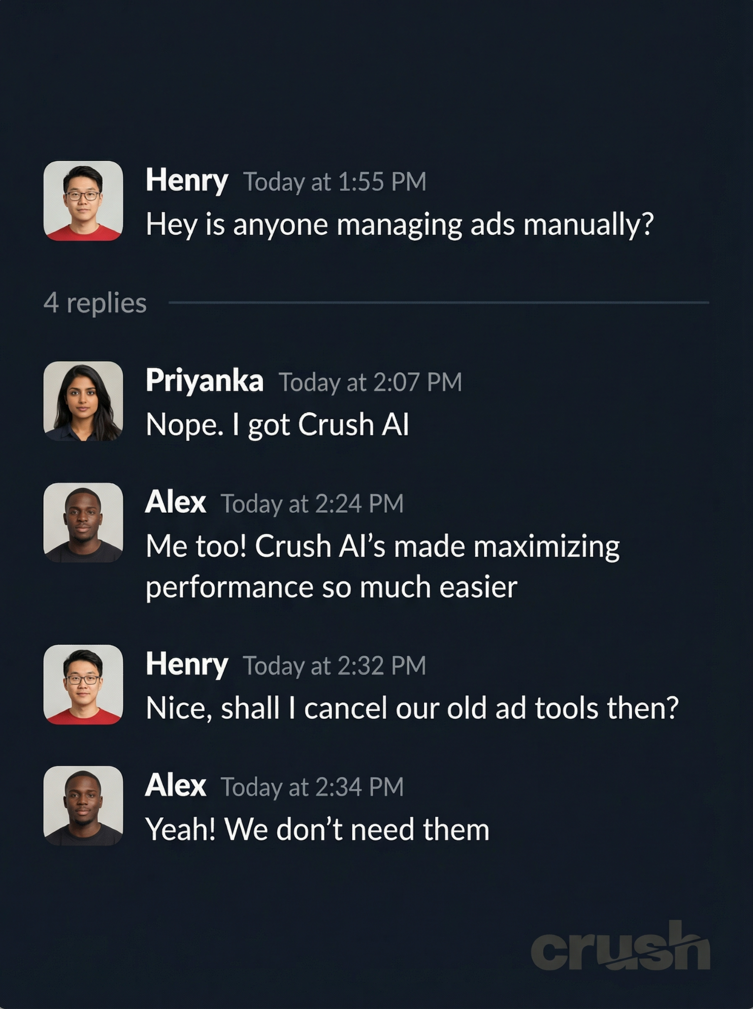 trycrush.ai Facebook ad