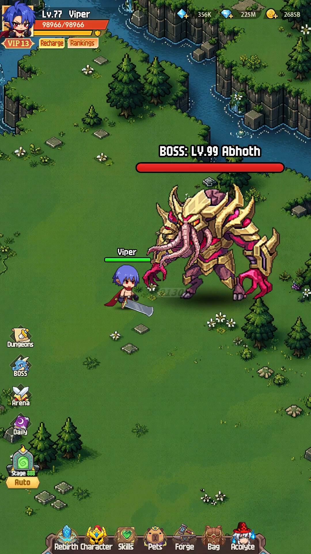 Pixel Slayer Saga Facebook ad: Strike & Loot Fantasy Idle RPG