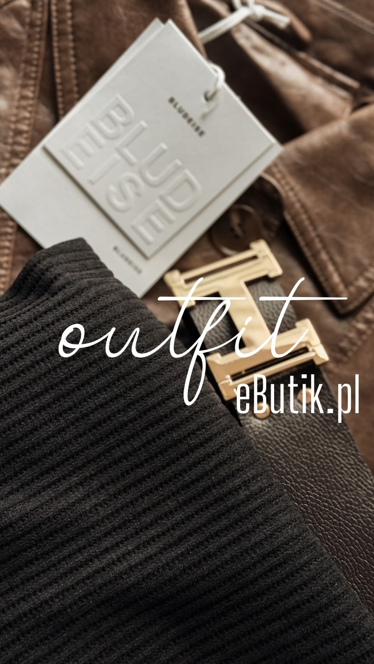 Butik Facebook ad: Brązowa kurtka z ekoskóry z pagonami nadaje wyrazistego…