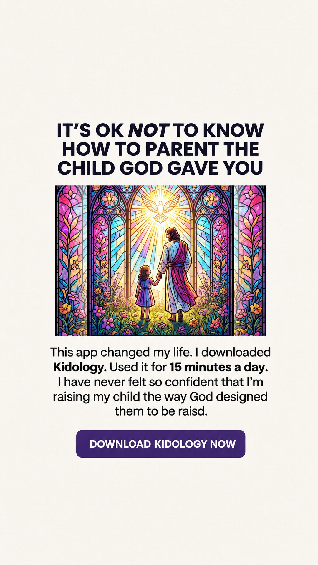 Kidology - Raising with faith Facebook ad