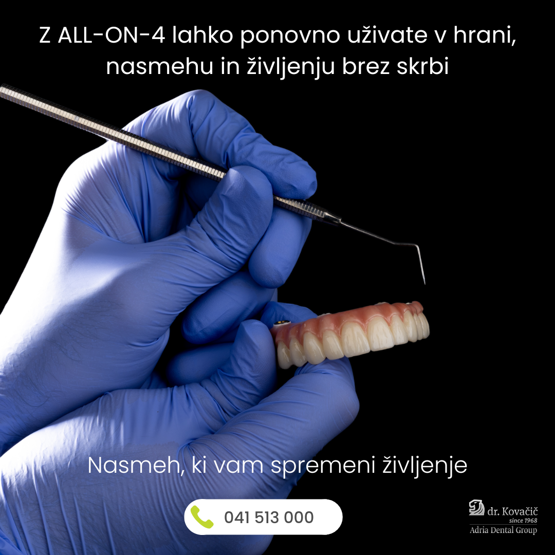 Dentalni center Dr. Kovačič Facebook ad: Ko v čeljusti manjka več zob ali so…