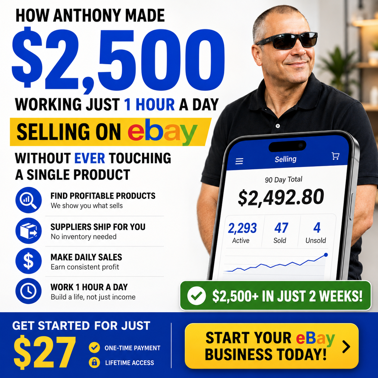 Resell Signals Facebook ad: Start An eBay Business Without Inventory