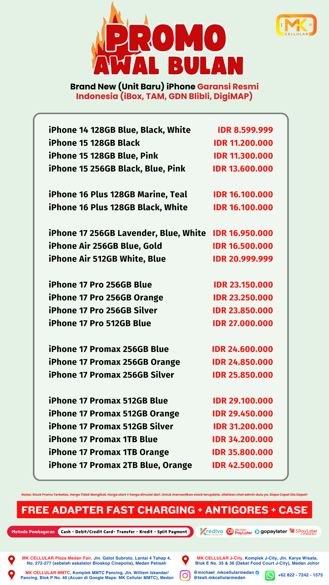 MK Cellular Medan Facebook ad